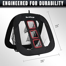 DuraRange Pop-Up Golf Chipping Net, Chip Training Aid for Precision & Distance, Outdoor & Indoor Practice, Best Gift for Golfer, Dad, Husband - Black