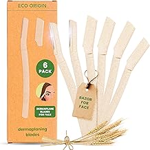 Dermaplane Blades for Face 6 Pack - Face Razors for Women - Eyebrow Razor, Eyebrow Shaper, Eyebrow trimmer - Facial Hair Remover for Women - Wheat Straw Peach Fuzz Remover - Dermaplaning Tool