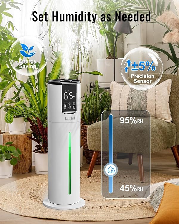 Lacidoll 8L Humidifiers for bedroom, Humidifiers large room up to 500 sq ft, Easy to Clean Humidifier with Fully Washable Parts, Ultrasonic Cool Mist Humidifier for Home Plants Baby Nursery Office by Lacidoll - Image 4