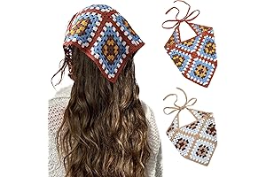 Floral Crochet Hair Bandanas Headscarf