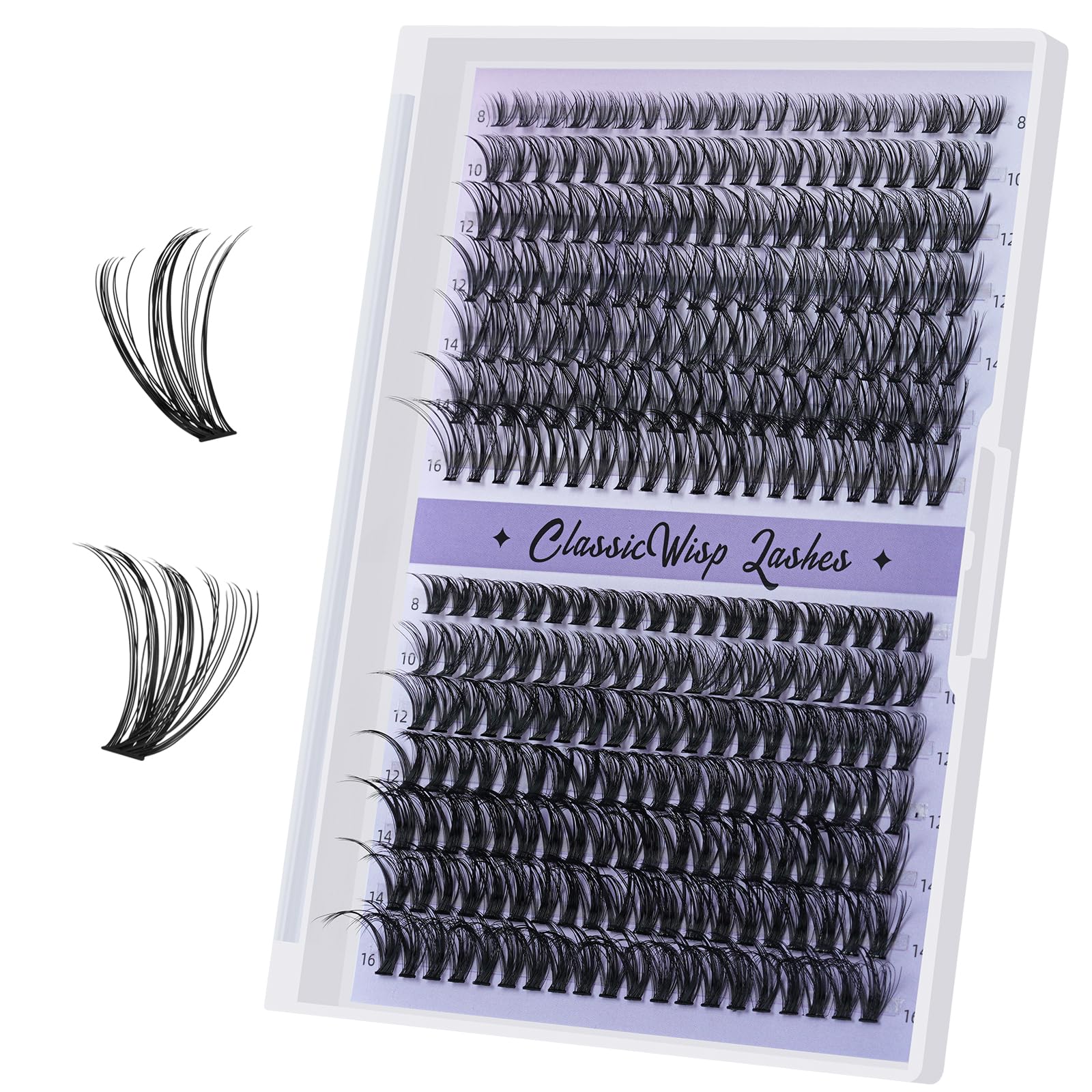 B&Q Individual Cluster Lashes 280PCS D Curl 30D+40D 9-16mm Mixed Length DIY Eyelash Extensions, Black