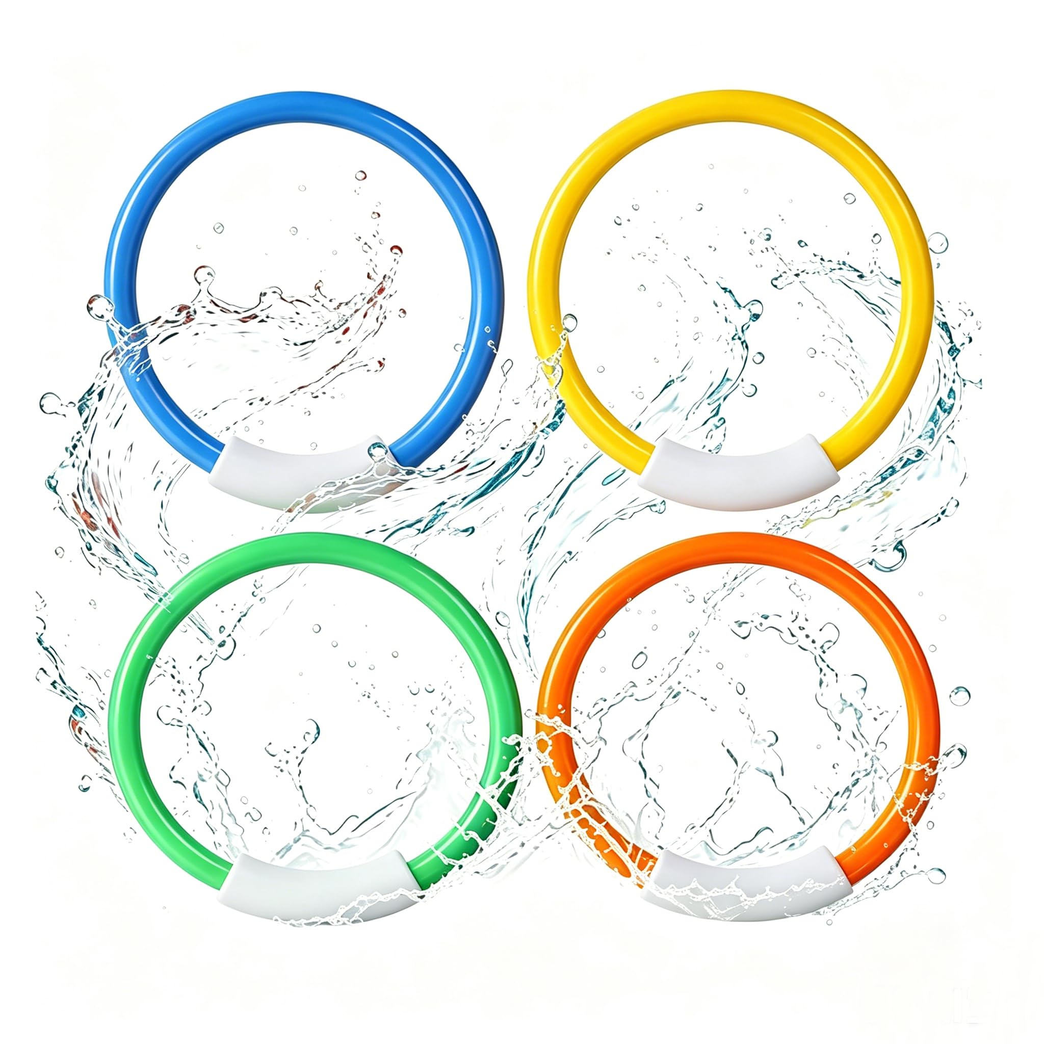 Spiritzohic Swimming Diving Toys, 4 PCS Summer Fun Swimming Pool Dive Toy, Underwater Training Toys Diving Games Kids Adult Gifts - Diving Fish Ring