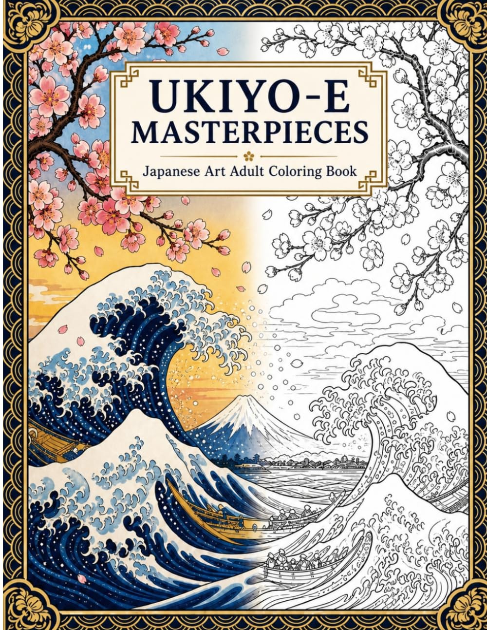 UKIYO-E MASTERPIECES: Japanese Art Adult Coloring Book