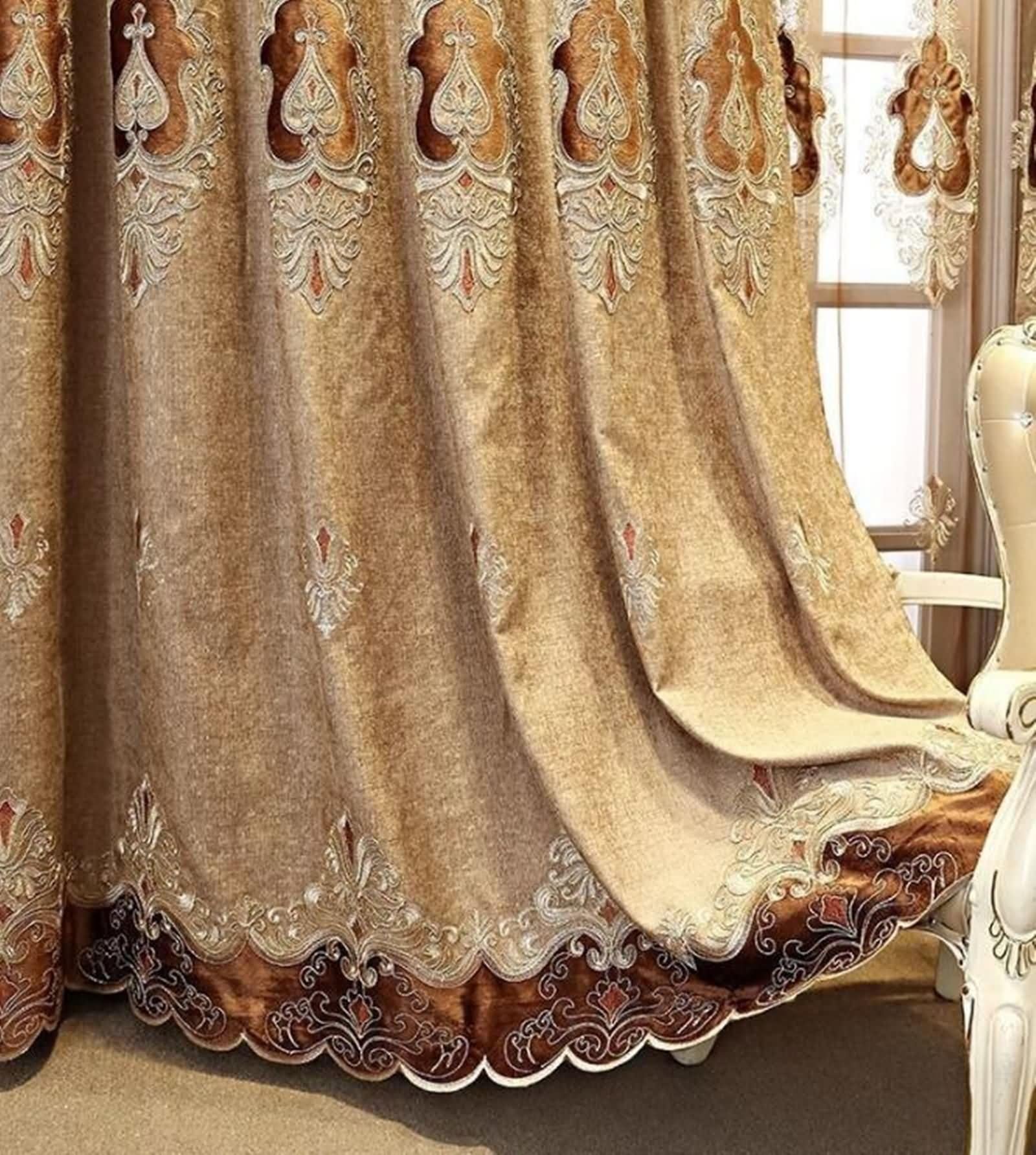 Rideau opaque de style européen pour tamiser la lumière du salon et de la chambre