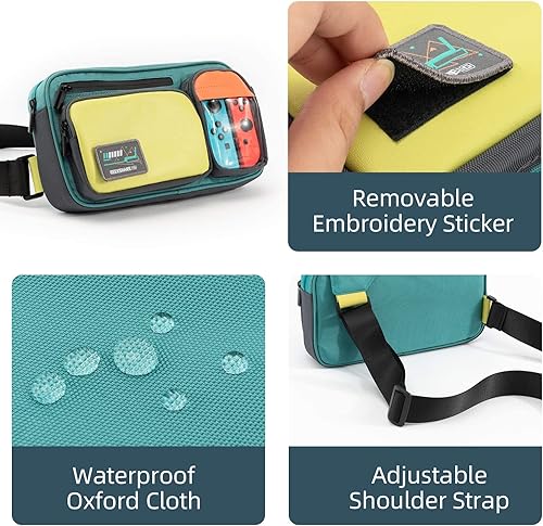 Miniatura 5 de Geekshare Large Capacity Multifunctional SwitchSwitch OLED Travel Carrying Case-Color Contrast Laser Messenger Bag Compatible with Nintendo