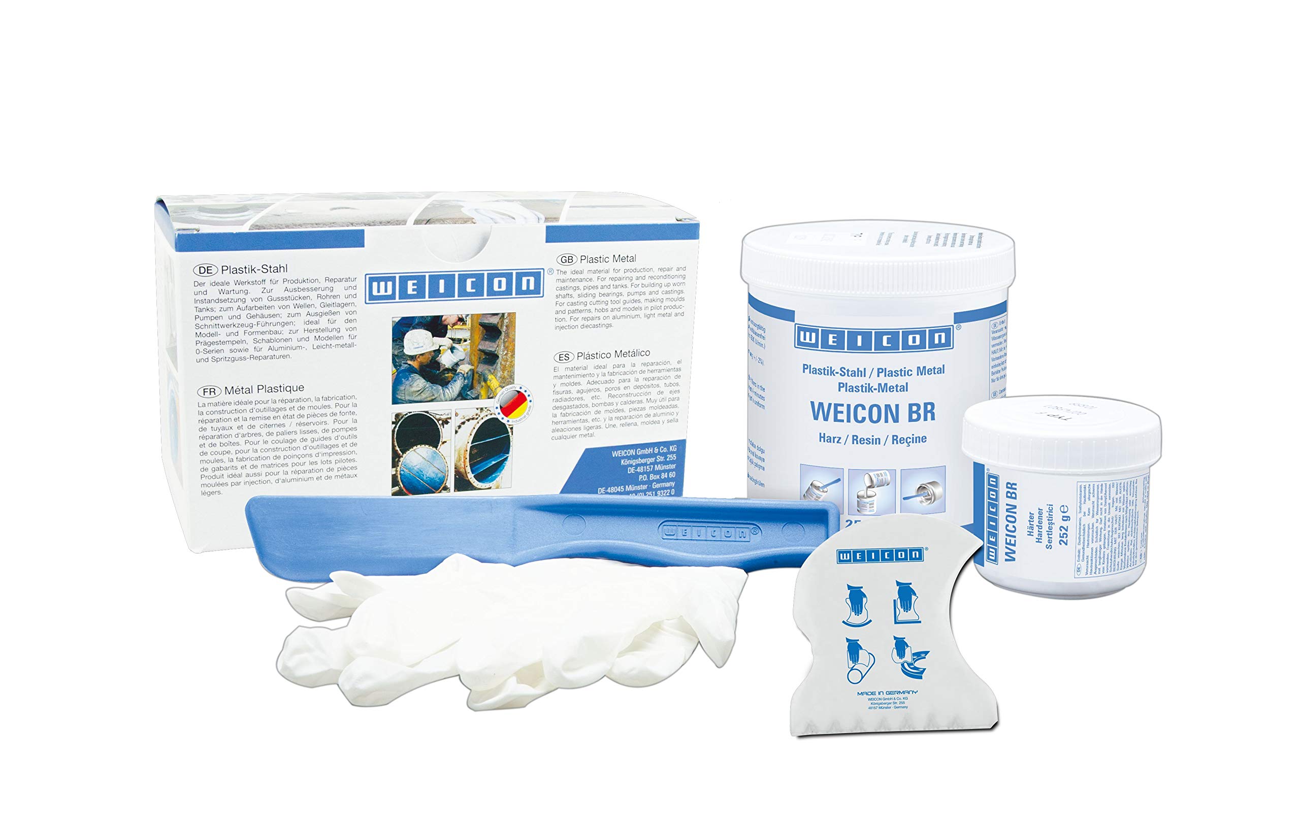 Weicon 10420005 BR żywica epoksydowa plastikowa stal 500 g naprawa części brązu, 500 g