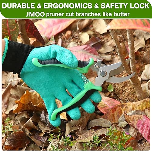 Miniatura 4 de JMOO Juego de herramientas de jardín, 8 piezas resistentes y ligeras de aleación de aluminio con mango ergonómico antideslizante, bolsa de