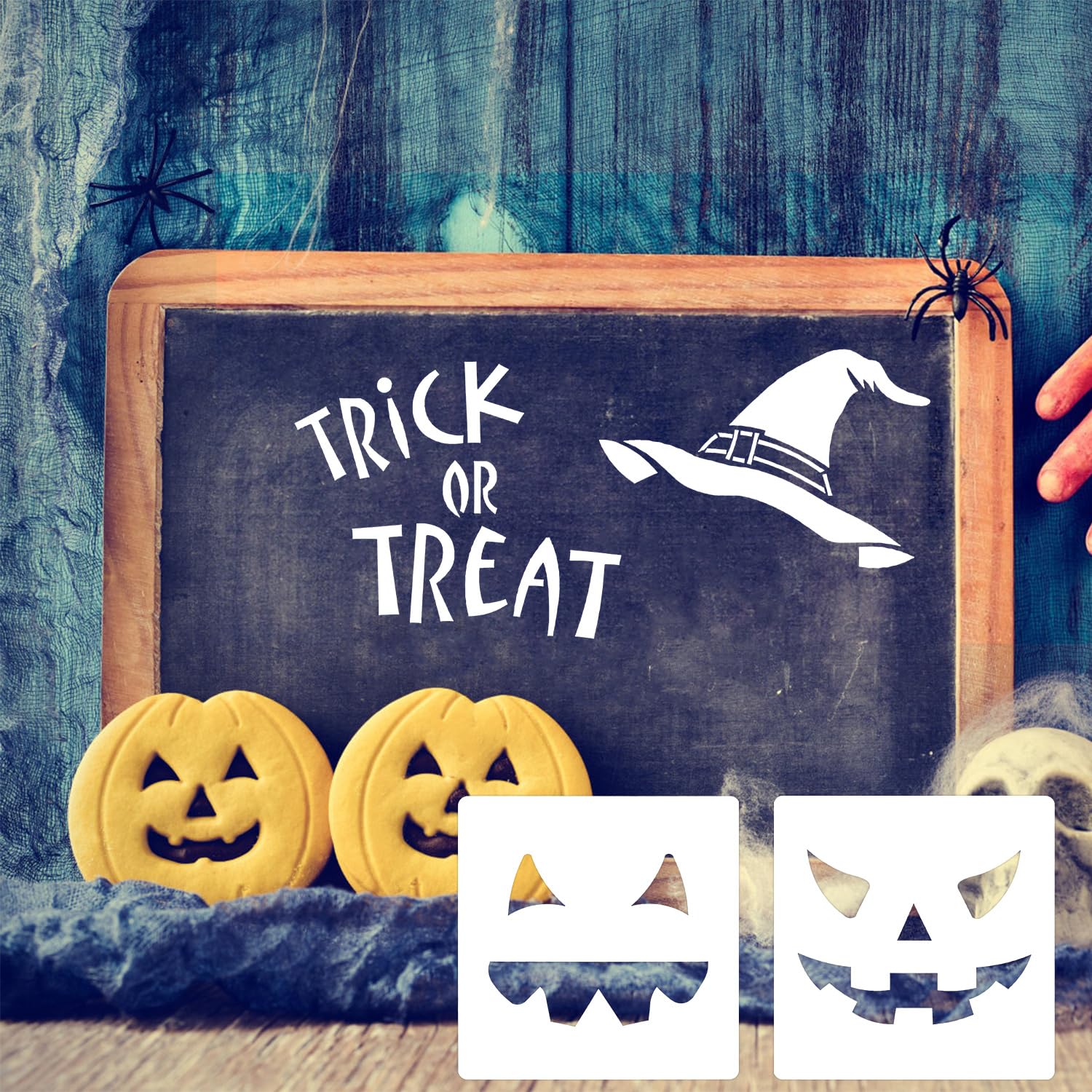 36pcs Pochoirs Halloween Pour La Peinture, 13cm Modèles