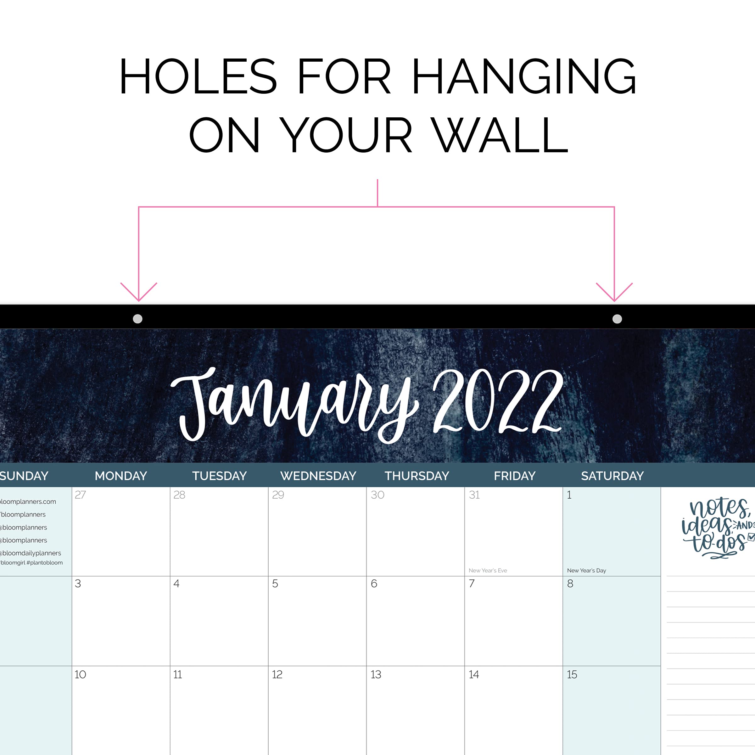 bloom daily planners 2022 Desk/Wall Calendar 21" x 16" Large Monthly