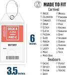 Cruise On Cruise Luggage Tag Holde [4 Pack] - Fits All Carnival & Seabourn Ships & Tags - Cruise Essentials 2026 & 2027 - Waterproof & Clear Luggage Tags