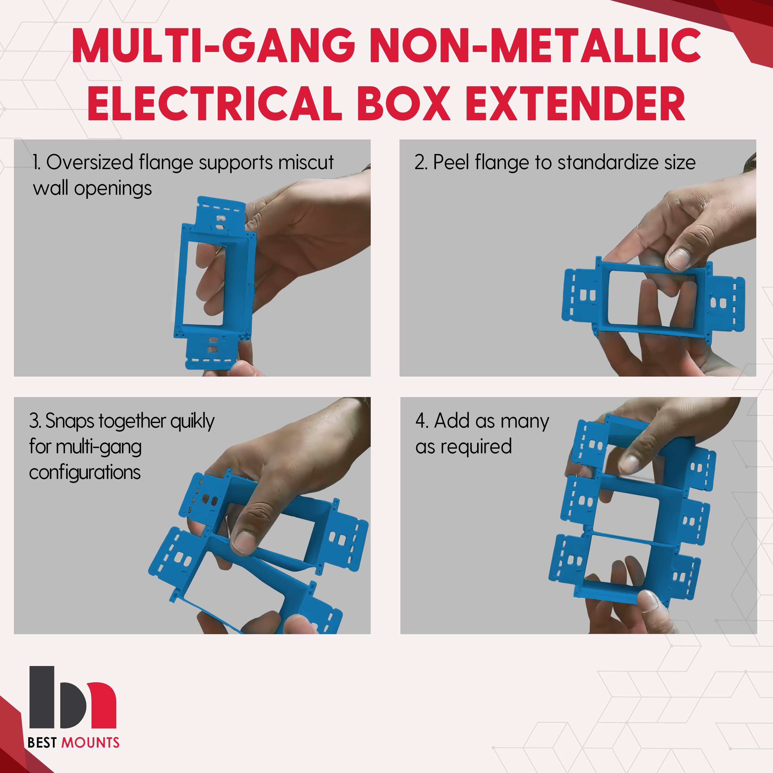 Snapklik.com : BestMounts - 1 Pack Electrical Power Outlet Box Extender ...