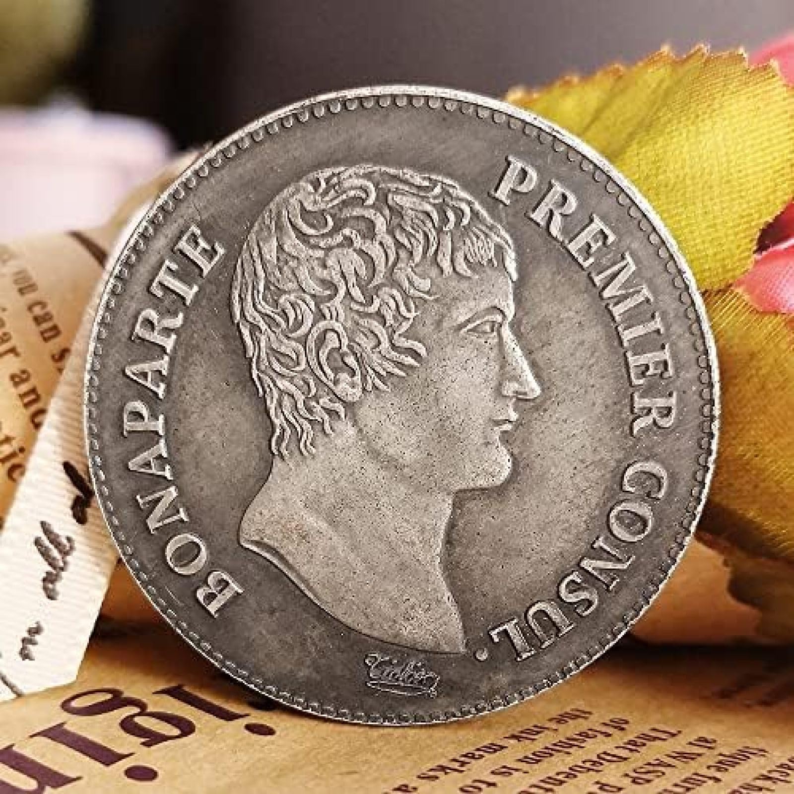 Monete d'Argento di Napoleone Francese Monete Europee Monete straniere Apprezzamento della Moneta con Caratteri antichi del Dollaro d'Argento