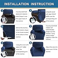 Vista 6 de 4 fundas de terciopelo para sofá reclinable, fundas elásticas para sofá reclinable de un solo asiento con bolsillo lateral, funda para asientos