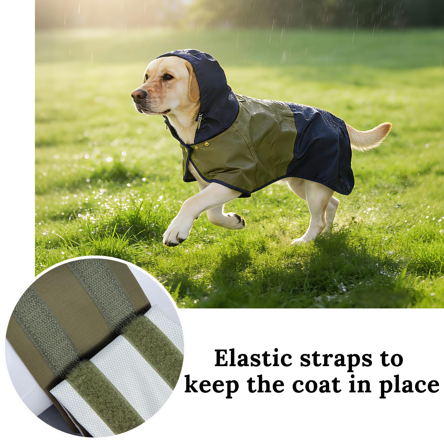 Manteau de Pluie pour Chien, Imperméable avec Capuche Réglable et Pattes Élastiques - Veste Respirante pour Chien de Petite, Moyenne ou Grande Taille, Taille S