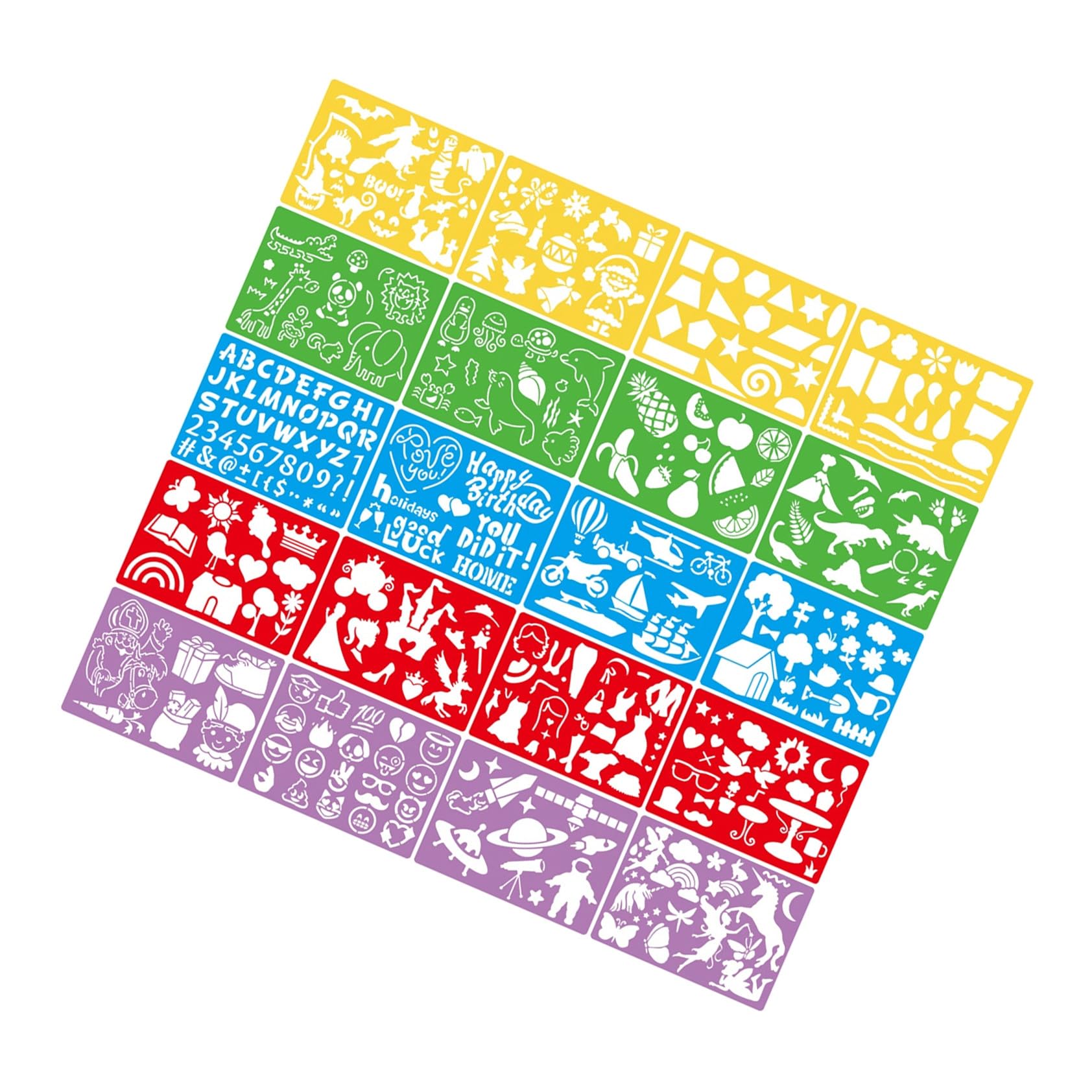20pezzi Stencil per Pittura e Disegno Modelli Plastica di Lettere e Numeri Inglesi per Stimola creatività e Interazione Genitore-Figlio