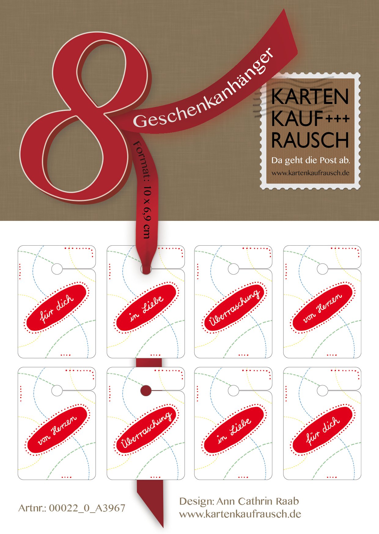 Herzliche Geschenk Anhänger, Papieranhänger, Hangtag-Set (80Stk) für Freunde und Familie z.B. zum Geburtstag: für Dich | von Herzen | in Liebe oder als Überraschung • um Geschenke schöner zu schenken
