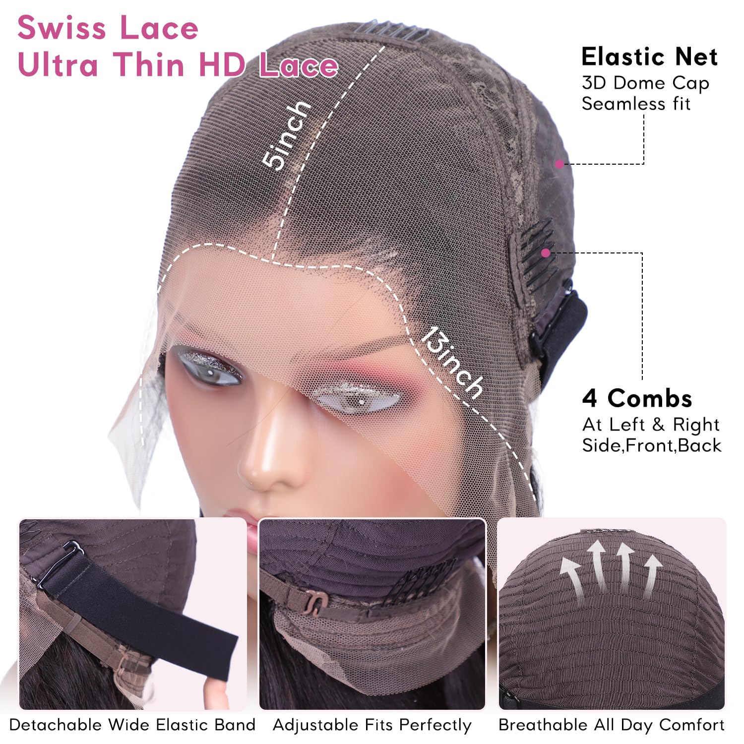 HD Lace Front Wig 220% Density 13x5 Straight Human Hair Pre Plucked 28inch Amazon.com : Subella 13x5 HD Straight Lace Frontal Wig Pre  main image 2