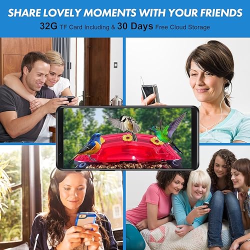 Miniatura 7 de Comedero inteligente para pájaros con cámara. Cámara HD 1080P captura automática videos de aves y panel solar y aplicación notifica video de