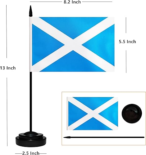 Miniatura 23 de Juego de banderas de escritorio de Cuba, paquete de 2 banderas cubanas de mesa para oficina, mini bandera de escritorio pequeña con poste negro