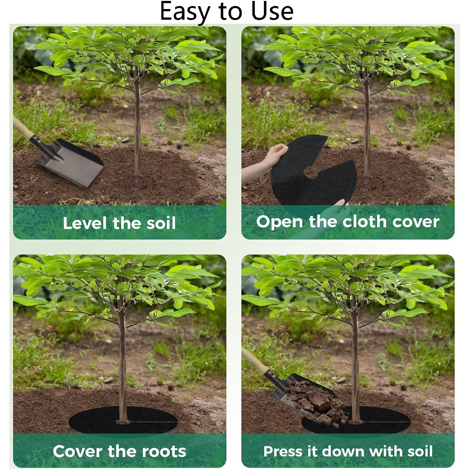 MEISO 20 Pezzi Dischi Pacciamatura per Alberi, Anelli Pacciamatura per Alberi Non Tessuto, Tappetino Pacciamante Anti-Erbacce Rotondo, Tappetino Protezione Albero per Controllo delle Erbacce (32cm)