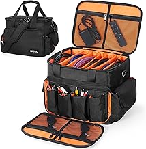 DJ Cable File Bag with 6 Detachable Dividers High Capacity Gig Cable Bag for Cords,DJ Gear,Sound Instrument and Accessories