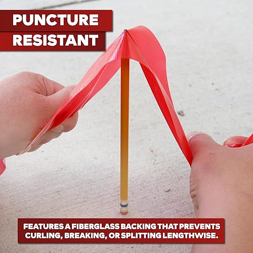 Miniatura 6 de XFasten - Cinta de cosido para construcción roja de 3" x 55 yardas (paquete de 6, total 990 pies) Cinta de revestimiento para cinta de resina epoxi,