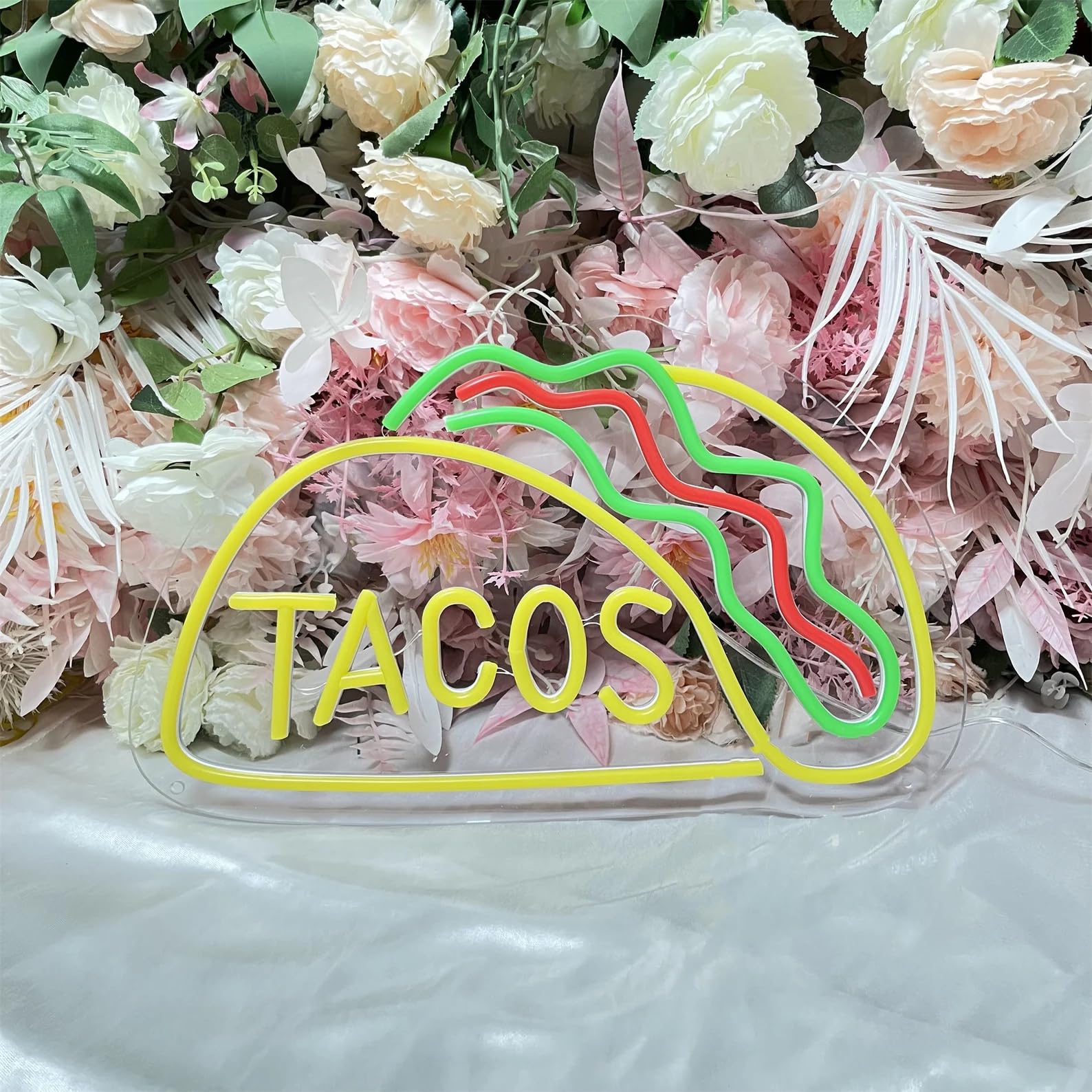 Letrero de Tacos de Neón LED Luces de Neón de Tacos para Decoración de Pared de Restaurante de Comida Mexicana Decoración de Tacos de Neón Iluminado Alimentado por USB Letreros de Neón para Bar de