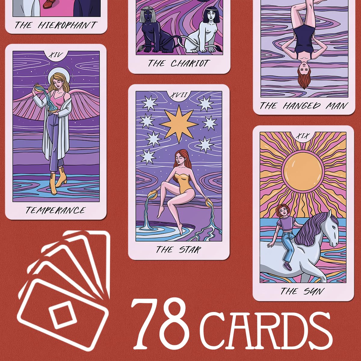 Baraja De Tarot De 78 Cartas Con Ilustraciones Detalladas, Juego De Adivinación Para Principiantes, Práctico Y Portátil