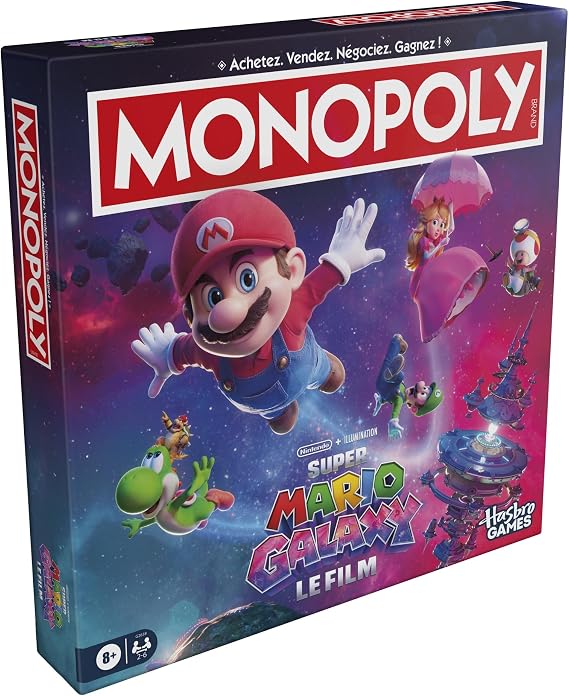 Monopoly : Super Mario Galaxy Le Film, Board Game I Fun Family Game for Children, Teens and Adults | 2 to 6 Players | from 8 Years