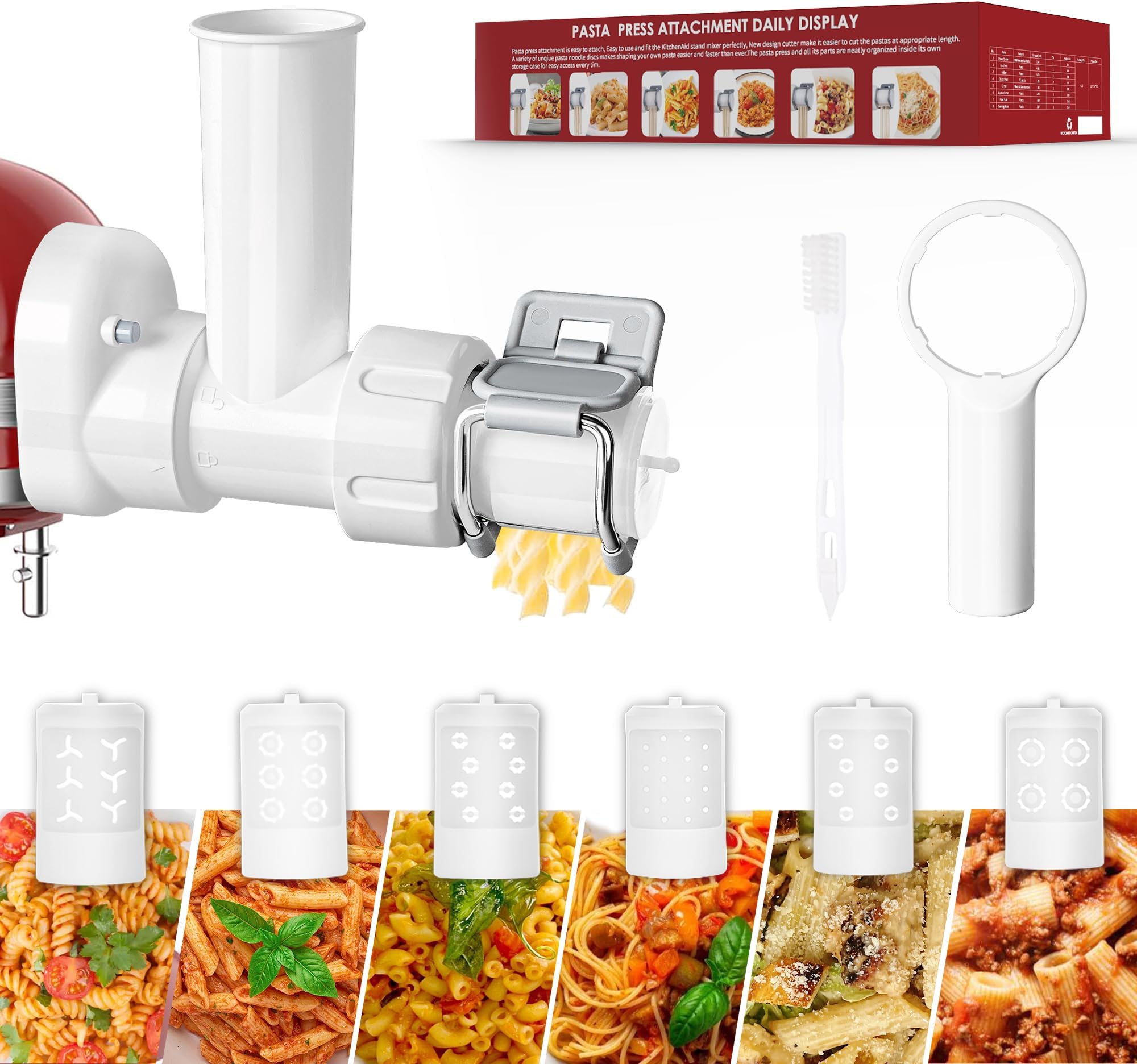 KRISVI 6 in 1 Pasta Attachment for Kitchenaid Stand Mixer
