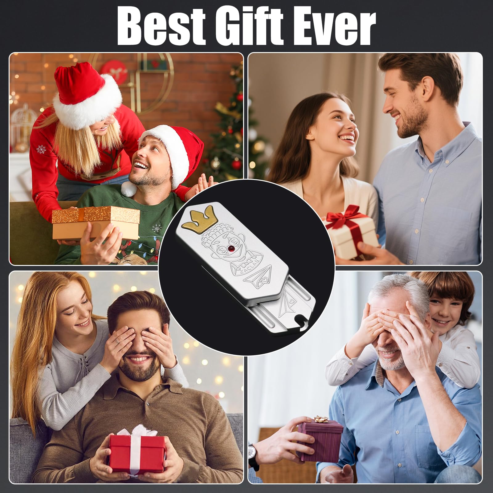 Metal Fidget Push Card,EDC Juguete Antiestrés para Adultos,Columpio Metálico Joker Slider Card Descompresivos, Adecuado para Empleados de Oficina, Reducción del Ansiedad, Regalos para Hombres