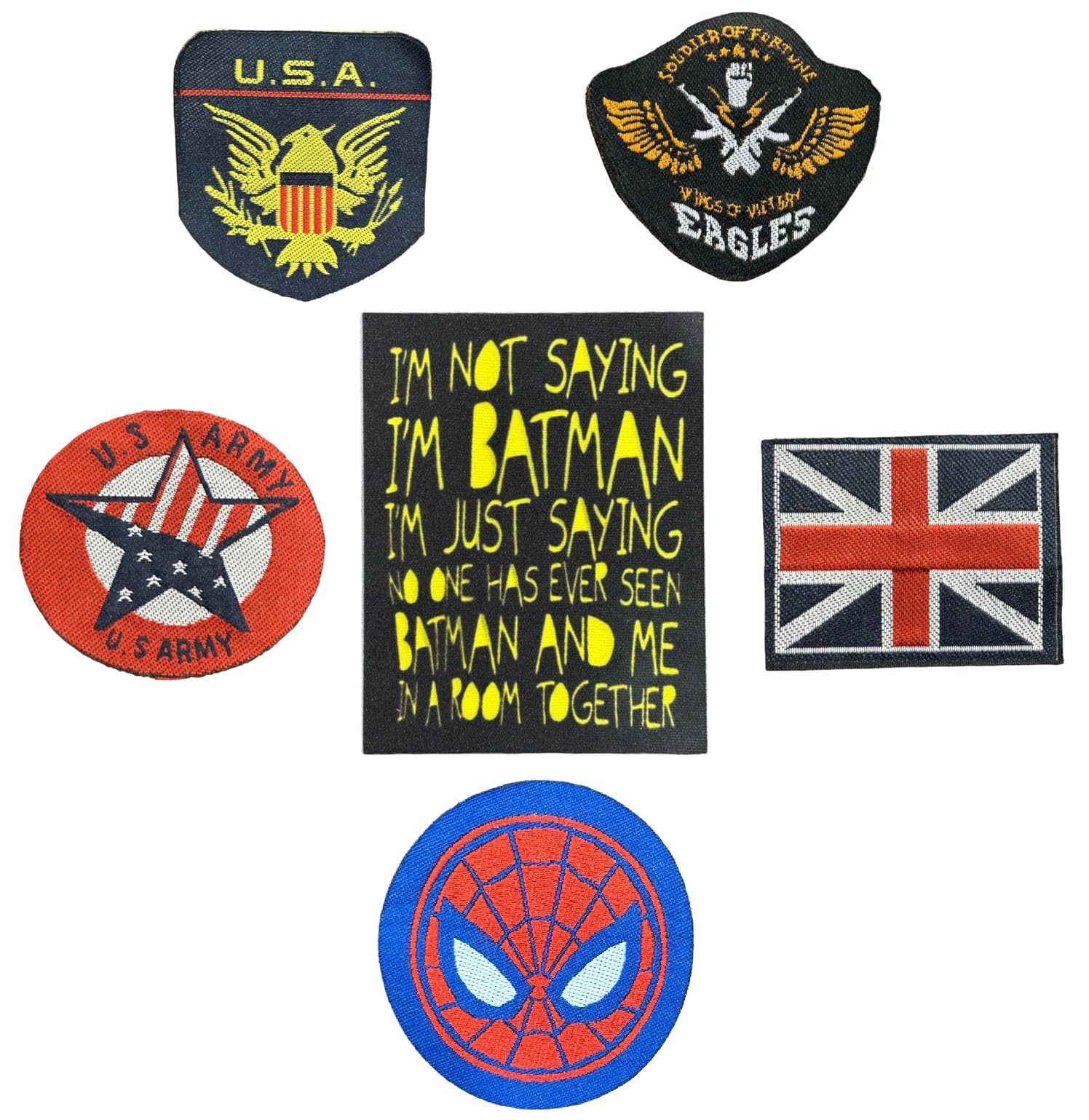 REENA Embroidered Sew on Patches Combo Small for Clothes Jackets Pants Jeans Bags Boutique Multicolour Different Embroidery Stitching Patches Set of 6 Patches (Combo of 6 Patches)