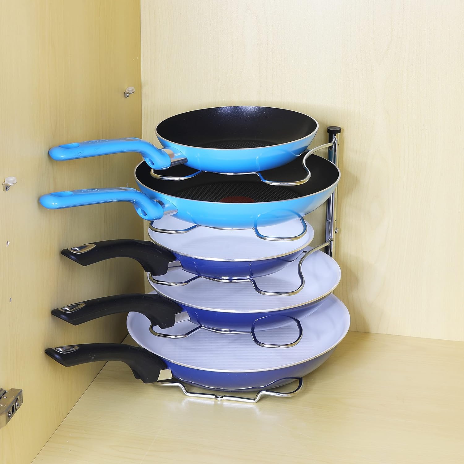 Simple Houseware Cabinet Pantry Pot and Pan Organizer Rack Holder, Chrome