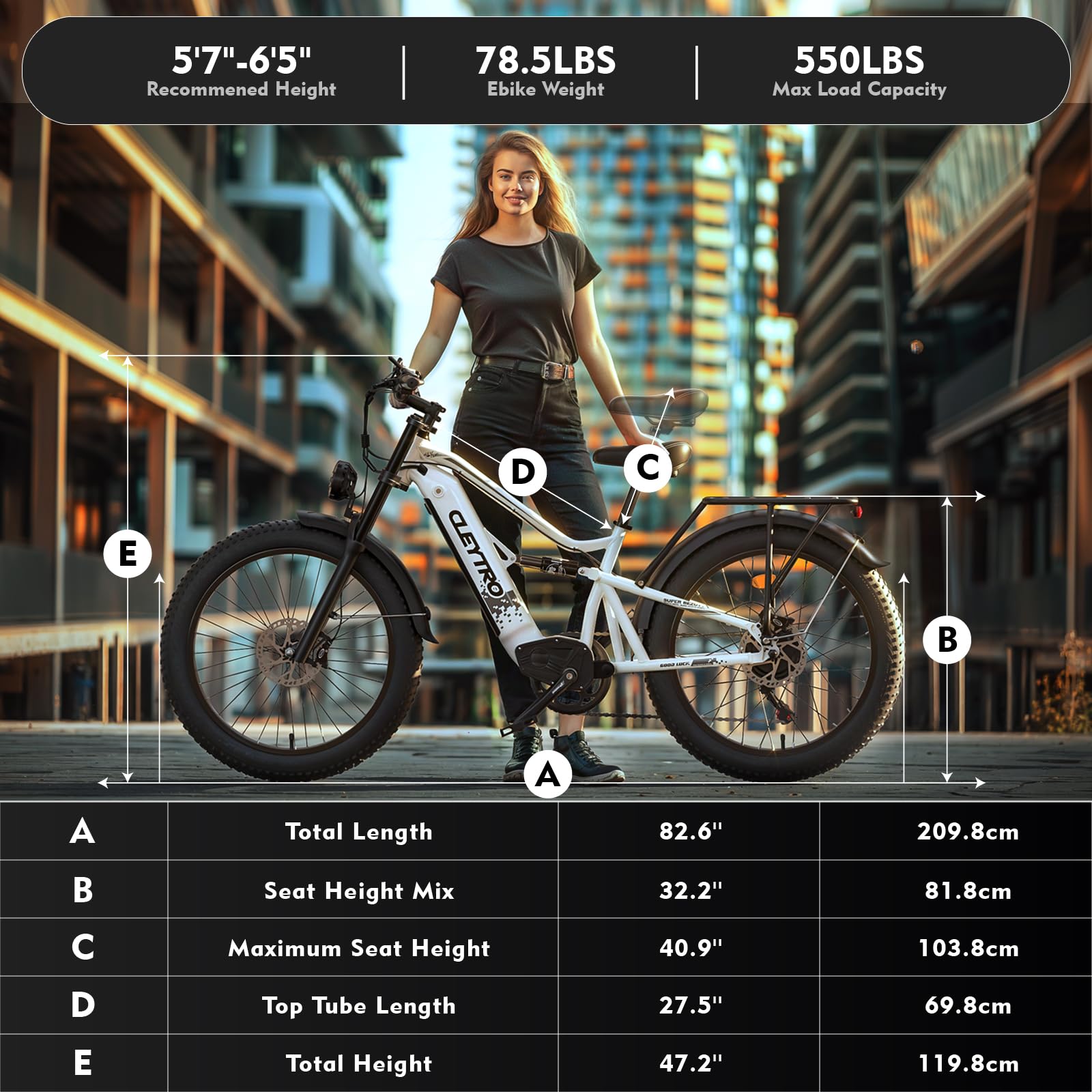 tifgalop Elektrofahrrad für Erwachsene, 26-Zoll-Offroad-Elektrofahrrad, doppelte Stoßdämpfung, 7 Gänge, 48V 18Ah Lithiumbatterie, Reichweite bis zu 45–90 Kilometer