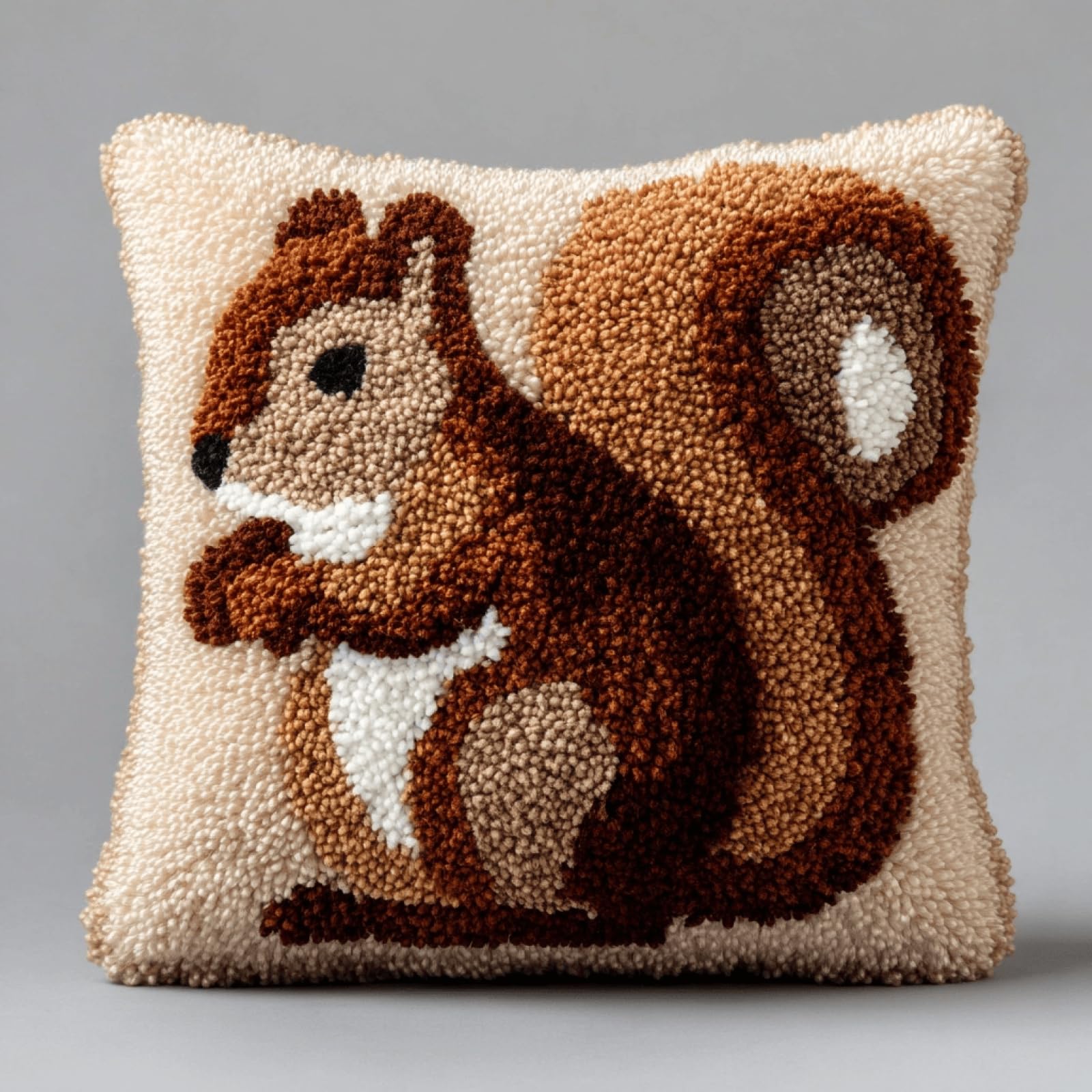Latch Hook Cushion Kit Adult Beginner Pillow Making with Yarn,Hamster