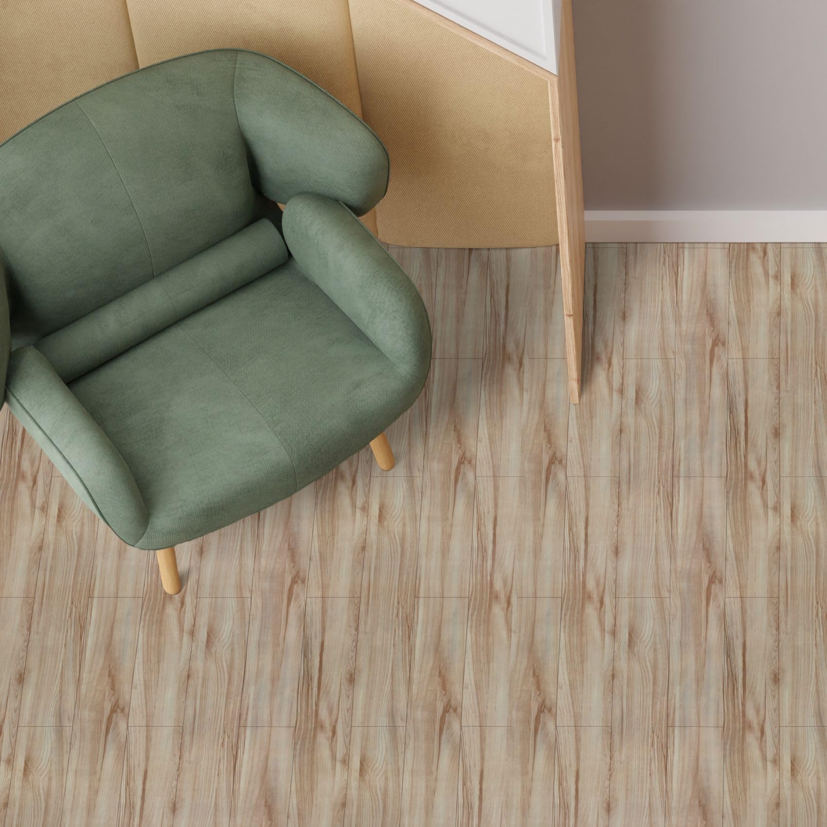Rivestimento per pavimento in PVC al metro, in vinile, larghezza 140 cm, effetto legno, colore beige, 500 x 140 cm