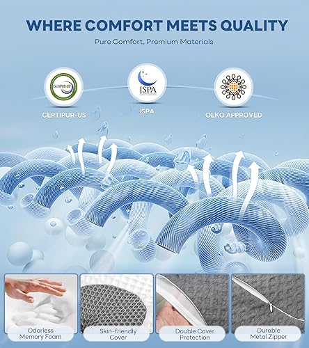 Miniatura 4 de No más dolores almohada cervical para aliviar el dolor, almohada cervical ajustable para soporte de cuello con reposabrazos, almohadas ergonómicas