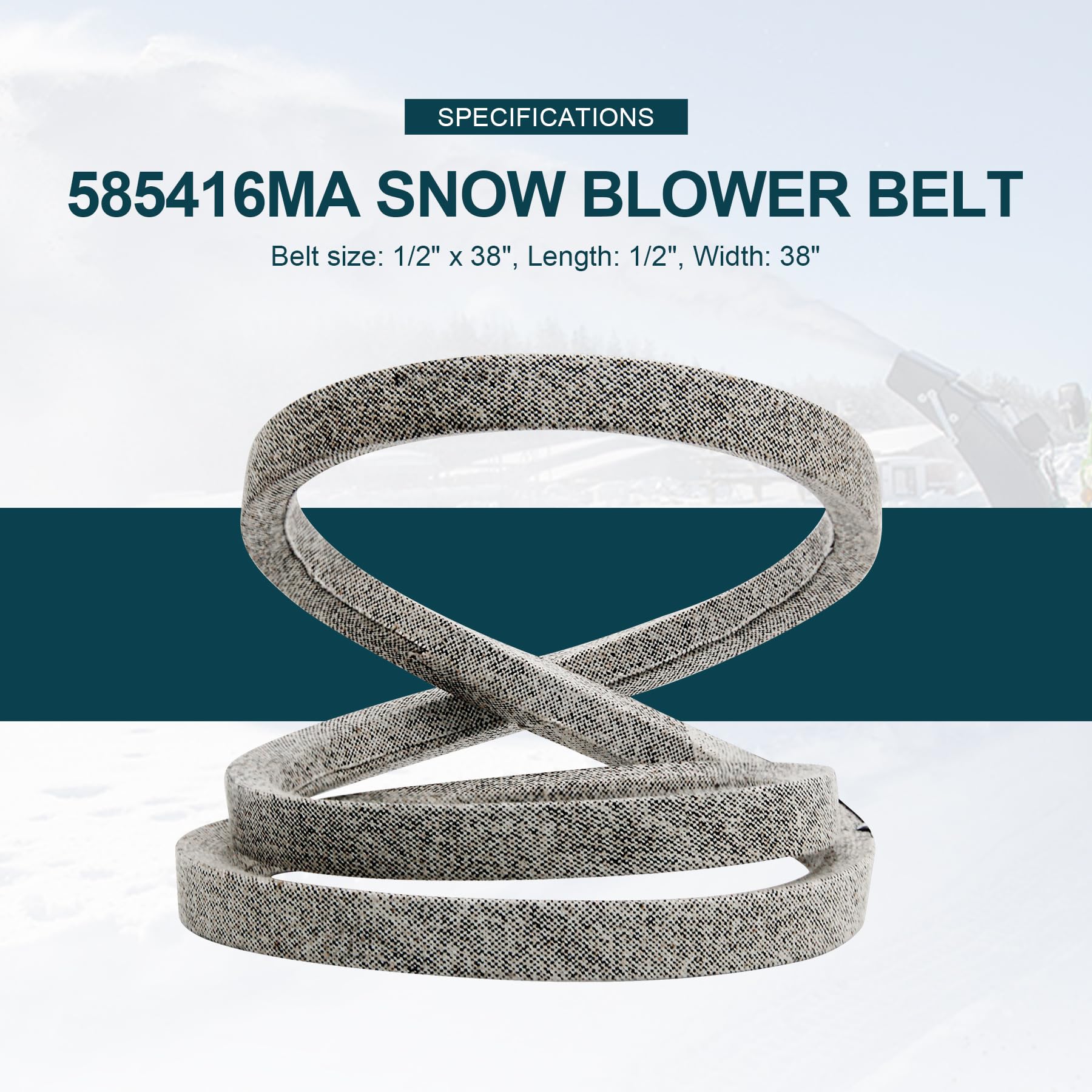 Honoyam 585416 585416MA Auger Drive Belt for Two-Stage Snow Blowers Replacement 1/2