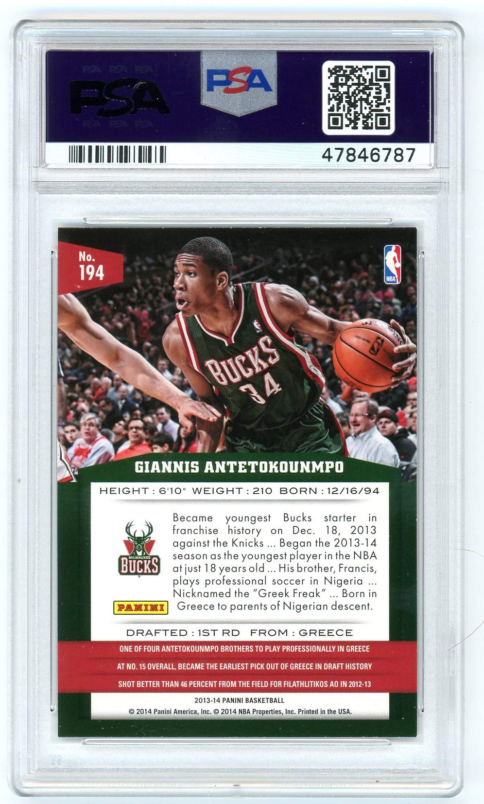 Amazon.com: Giannis Antetokounmpo 2013 Panini Basketball Rookie 