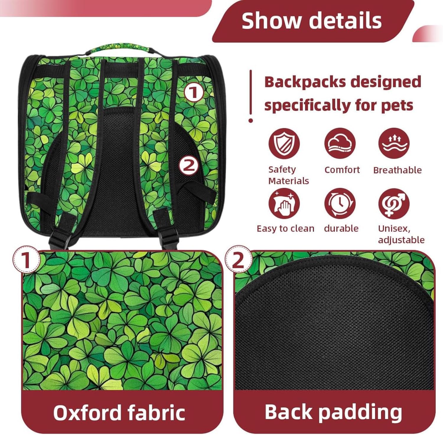 Saint Patrick’s Day Green (3) Pet Carrier Soft Sided Carrier for Small Medium Cats Dogs