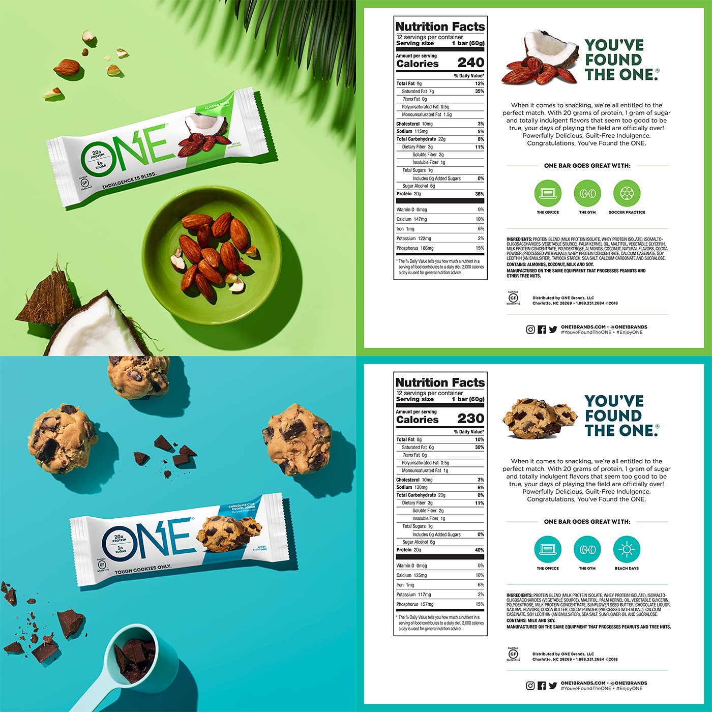 Buy ONE Protein Bars, Sampler Variety Pack, Gluten Free 20g Protein and