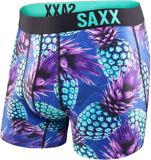Saxx Underwear Men's Fuse Boxer Pineapple Bomb Underwear at Amazon Men