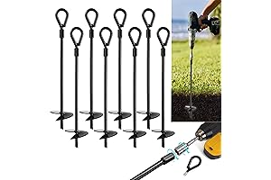 VASGOR Tent Anchors Heavy Duty - 15" Steel Ground Anchors for Camping