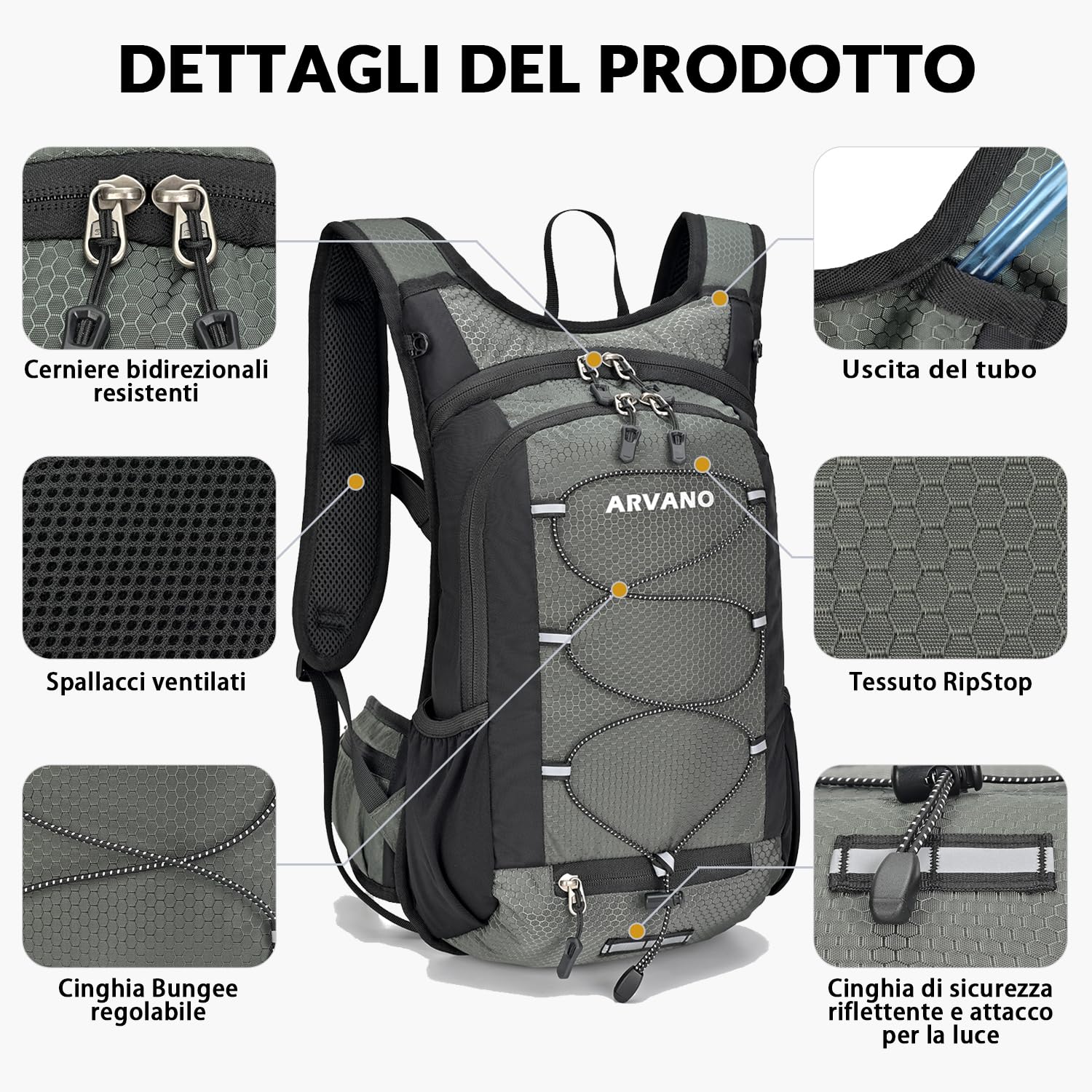 Zaino Bicicletta Leggero Zaino Bici Mountain Bike 15L per Uomo e Donna, Piccolo Zainetto per Ciclismo Idratazione Sci Mtb Enduro Corsa Running