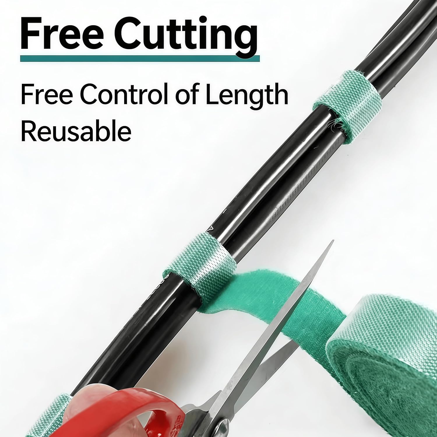 IFNOW Hook-and-Loop Cable Ties Reusable Fastening Tape Double-Sided Cable Management Tape Strength and Durability 0.4''/Width (Total 114.8FT, Width 0.4in)