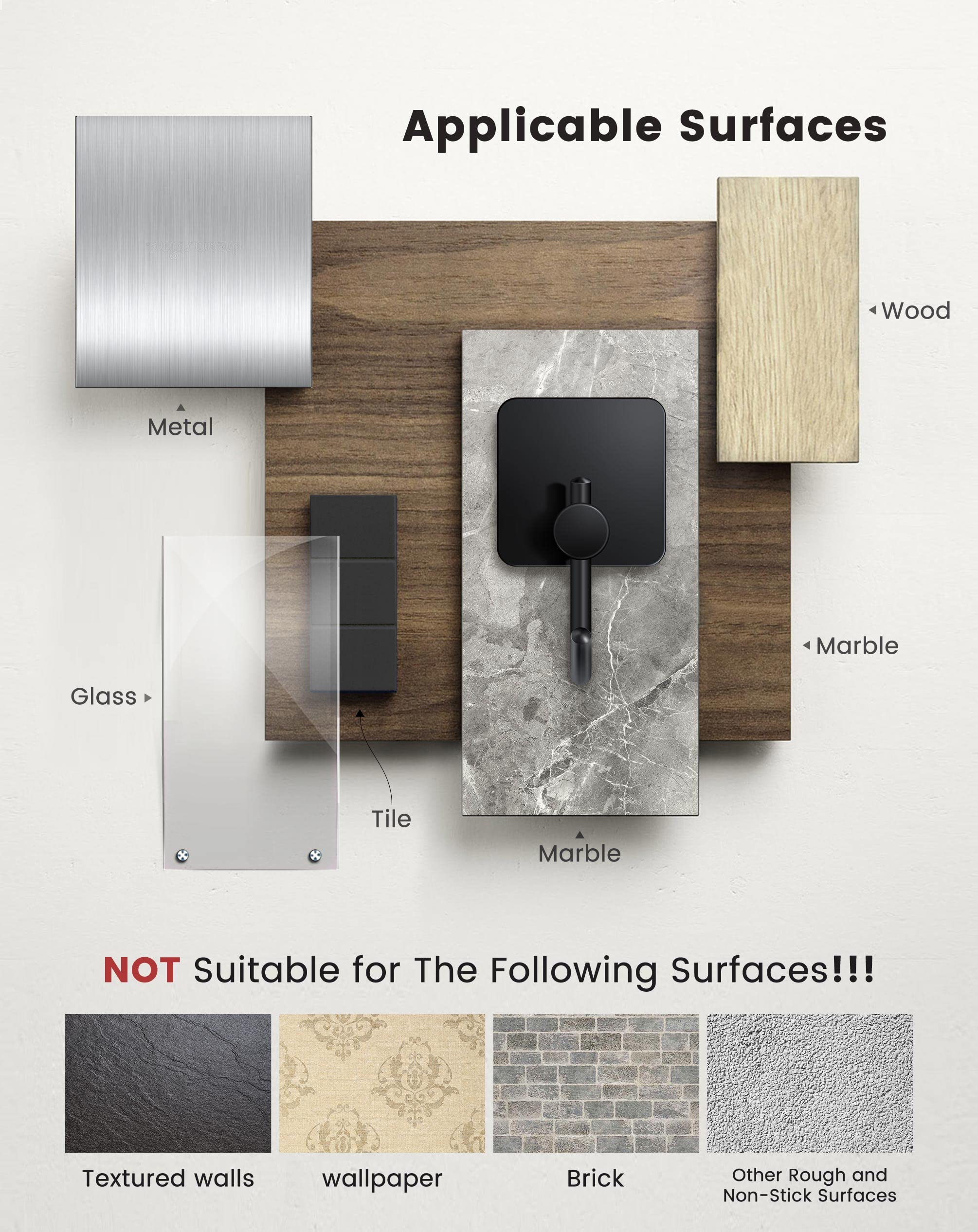 WNXSLOAD Adhesive Hooks Heavy Duty, Adhesive Wall Hooks for Hanging, Towel Hooks for Coat/Robe/Towels Stick on Bathroom/Kitchen, No Drill Coat Hooks, 4 Pack