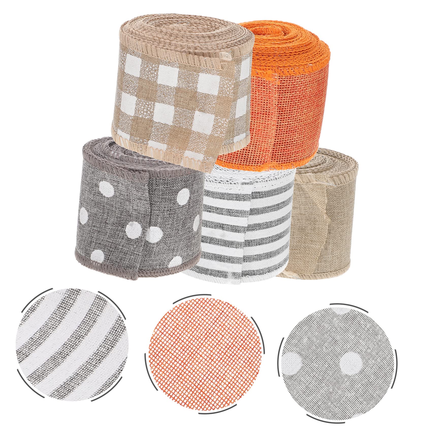 5rollen Geschenkband Aus Polyester Schleifenherstellung Diy-bänder Für Weihnachtsbasteln Partydeko Und Heimwerkerprojekte Langlebig Und Einfach Zu Verwenden