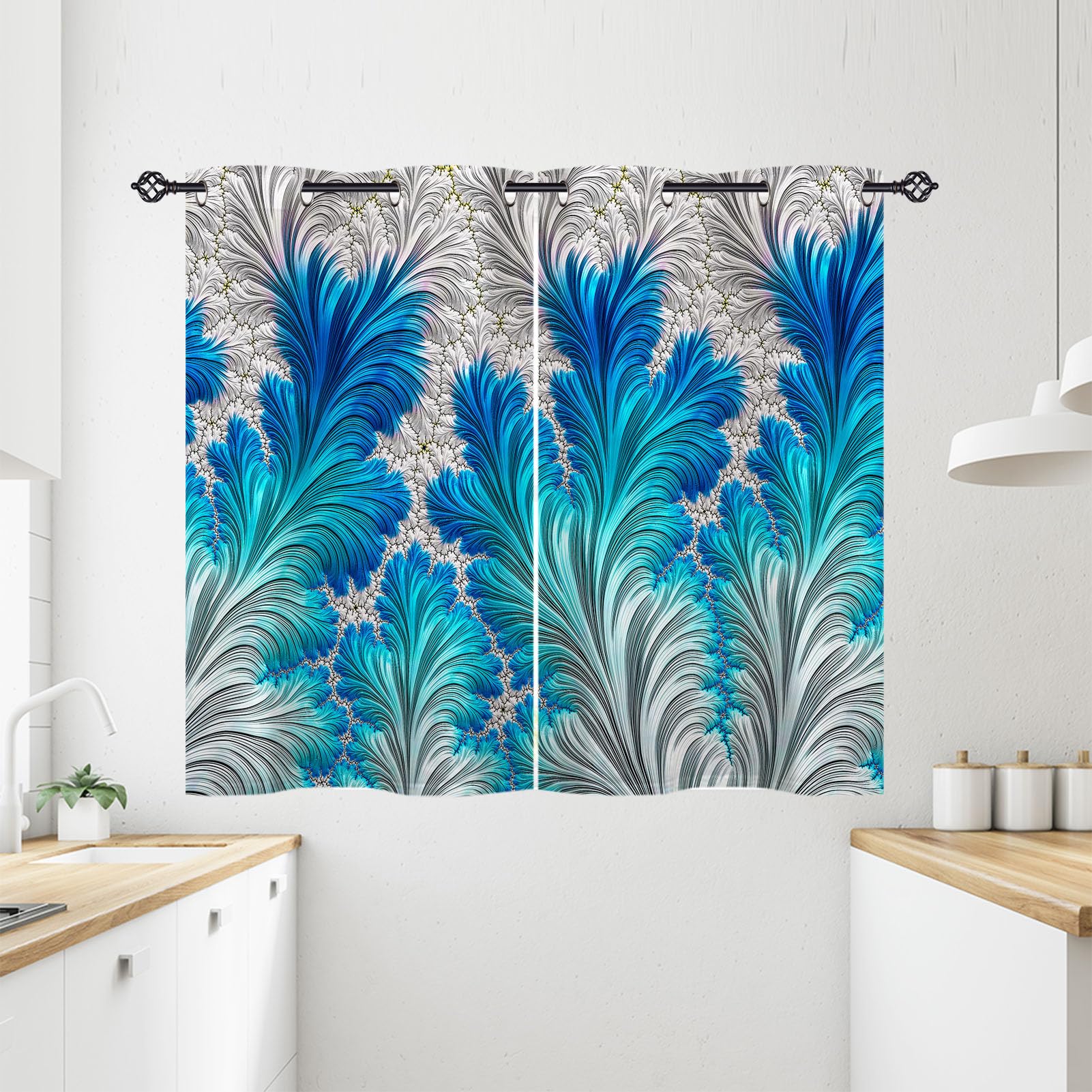 ANHOPE Abstract Fractal Thermal Blackout Curtains 2 Panels W 28" x L 54" — image 1