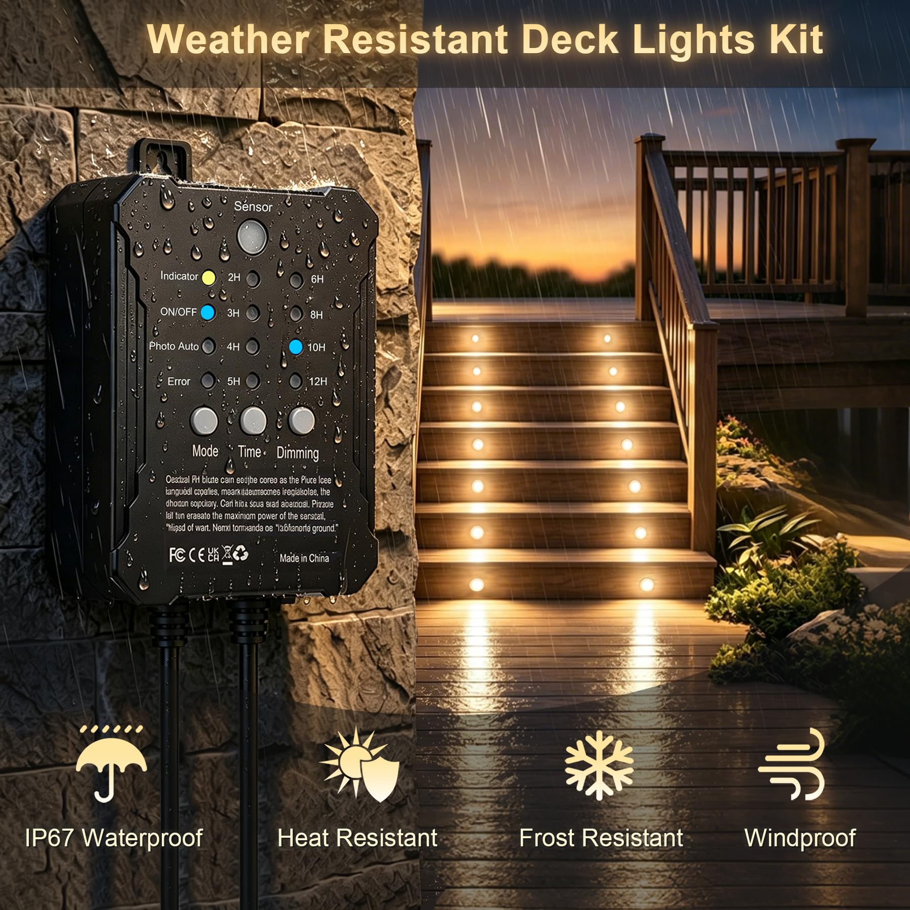 Dimmable Deck Lights - 20 Pack with Timer & Waterproof -3