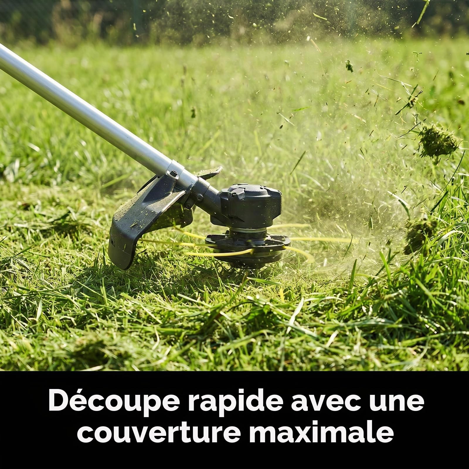 Moteur sans balais à entraînement direct, débroussailleuse sans fil avec batterie 3000 mAh et chargeur - Tige télescopique, double entraînement et bandoulière - Pour jardin, pelouse, mauvaises herbes